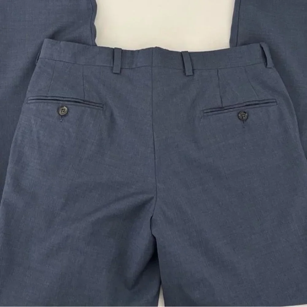 Ted Baker Pants Wool 32R X 33 Jerome Flat Front Preppy Quiet Luxury Old Money - Picture 2 of 12